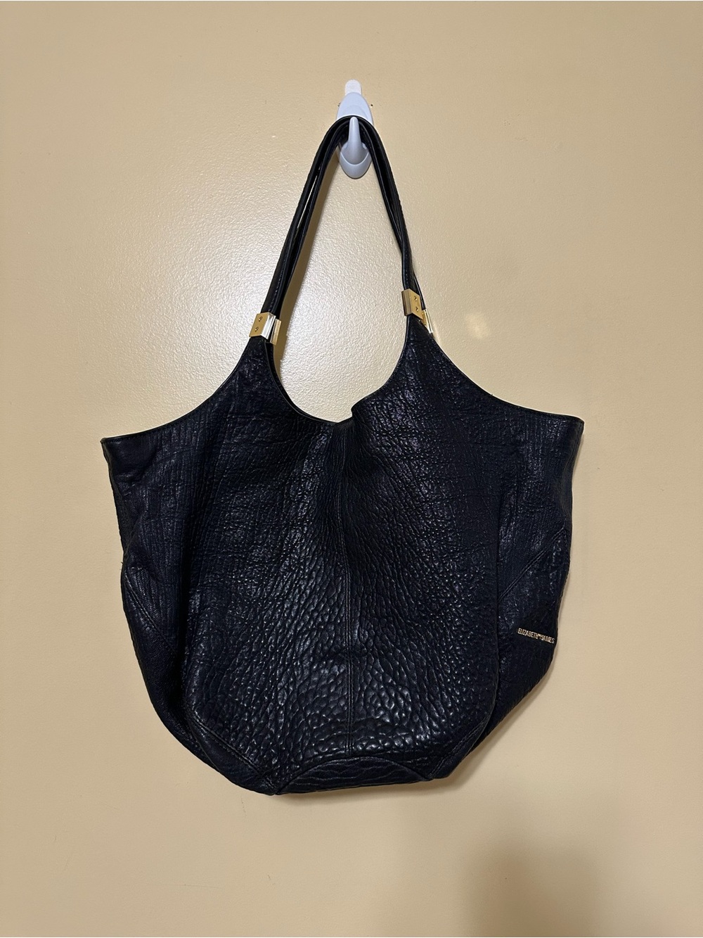 Elizabeth And James Pebbled Leather Tote Bag Dual Straps Slouchy Bag